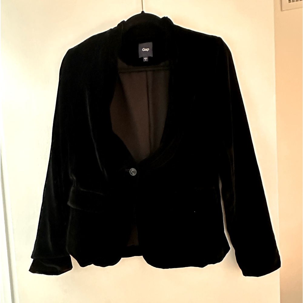 Gap Velour Blazer in Black